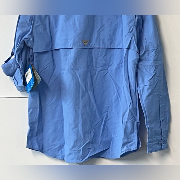 NWT Columbia Women's Bahama Light Blue Long Sleeve PFG Fishing Shirt. Size S/P. - Picture 8 of 12